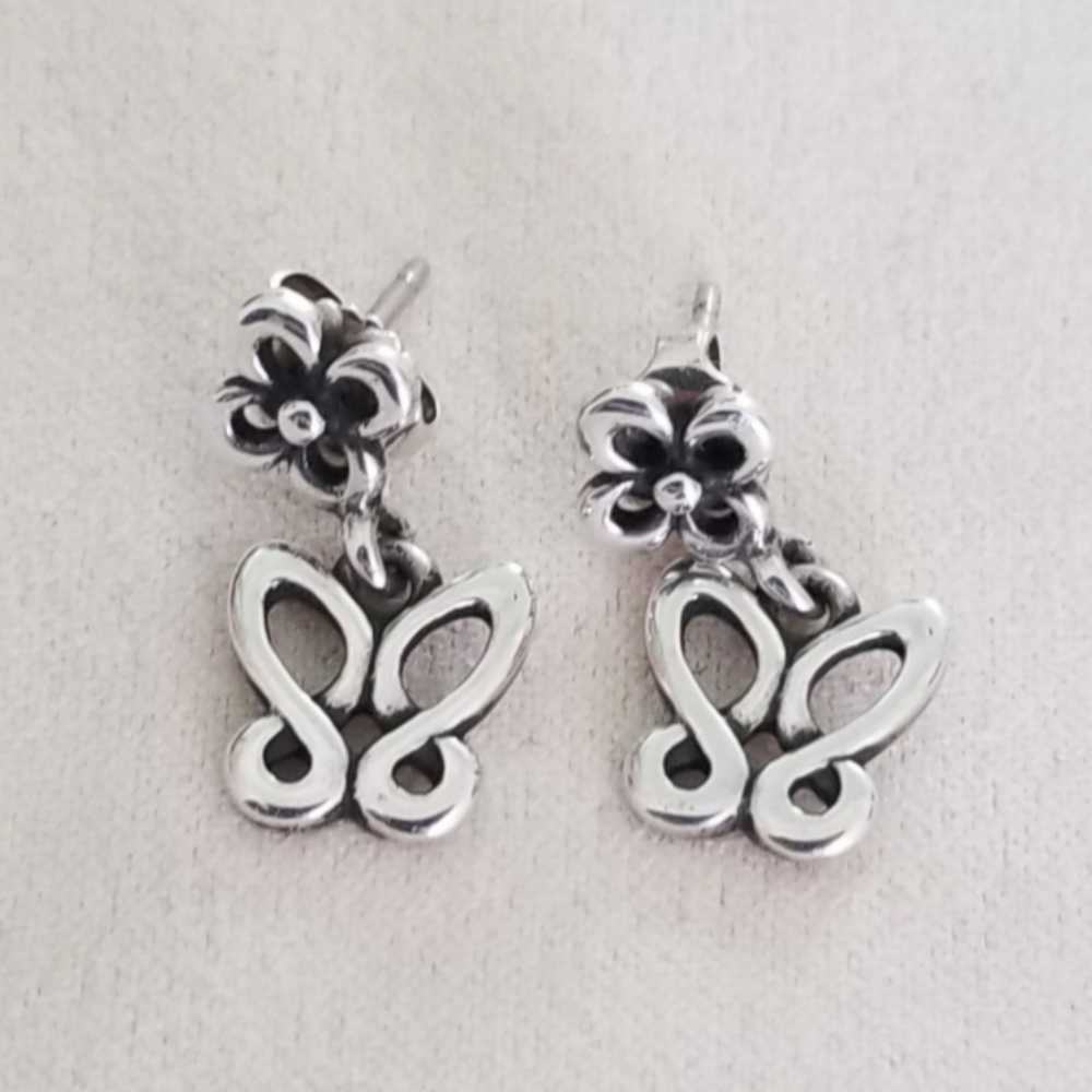 James Avery Butterfly Flower earrings
